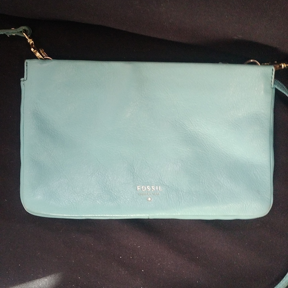 Fossil light blue crossbody/clutch bag. - Picture 2 of 6